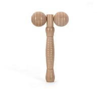 MERIGLARE Massage Roller Wooden Body Roller Manual Massager Handheld Trigger Point Tool Muscle Relaxer Ergonomic and Arched, Round Ball Face Massager 13 7 2.5cm