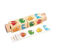 MERIGLARE Matching Block Puzzles Wooden Matching Game Parent Child Activities Educational Toys Rotation Building Blocks for Ages 3+, Dinosaurs