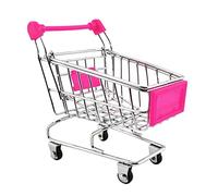 MERIGLARE Miniature Supermarket Cart Pretend Play Fun Toys for Kids, Fuchsia, 12 x 8.5 x 11cm