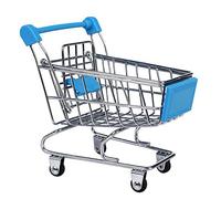 MERIGLARE Miniature Supermarket Cart Pretend Play Fun Toys for Kids, Sky blue, 12 x 8.5 x 11cm