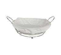 MERIGLARE Multifunctional Bread Basket with Liner Decorative Bowl Wire Fruit Bowl for Table Serving Desktop Organization Kitchen Storage, Silver