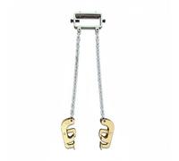 MERIGLARE Oil Drum Clamp Universal Barrel Lifting Clamp Non-Slip Self-Locking Mechanism Chain Strap Alloy Steel Forklift Ready Attachment Suitable for Factory, Enhanced 2-Claw Fork