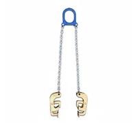 MERIGLARE Oil Drum Clamp Universal Barrel Lifting Clamp Non-Slip Self-Locking Mechanism Chain Strap Alloy Steel Forklift Ready Attachment Suitable for Factory, Enhanced 2-Claw Hook