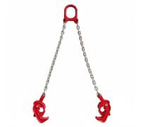 MERIGLARE Oil Drum Clamp Universal Barrel Lifting Clamp Non-Slip Self-Locking Mechanism Chain Strap Alloy Steel Forklift Ready Attachment Suitable for Factory, Regular 2-Claw Hook