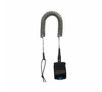 MERIGLARE Paddleboard Leash Coiled Tether Ankle Cord Steel Wire Swivel Key Pocket Suitable for River Surfing Water Exercise, Smoke Gray