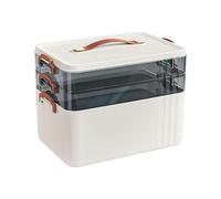 MERIGLARE Portable Medical Box Container Practical Sleek Dustproof Empty First Aid Case with Handle for Travel Car Family Use Office, 3 Layer