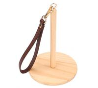 MERIGLARE Portable Yarn Rack With Solid Wood Base Vertical Rod Horizontal Rod And Spool Holder Made Of Natural Wood And PU Leather Suitable For Home Storage Knitting Room