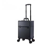 MERIGLARE Professional Makeup Case Rolling Trolley Organizer Cosmetic Train Case Storage Box with Smooth Casters Raised Locking Suitable for Makeup Artists Travel, Taller Lid Wheels A