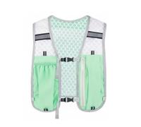 MERIGLARE Running Vest Backpack Gear With Bottles Pockets Lightweight Mesh Construction With Reflective Highlights Adjustable Straps And Zippered Gadget Pocket , Green