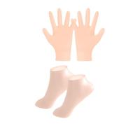 MERIGLARE Silicone Gloves Socks Set Hands Care,Heels Care, SPA,Practical Portable Soft for Hands Feet Care for Women for Summer Home, Skin Color