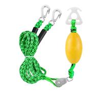 MERIGLARE Ski Surfing Rope Portable Boat Tow Rope with D Connection Structure for Even Force Distribution Suitable for Yachts Speedboats Water Sports, Green Black
