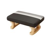 MERIGLARE Small Low Ottoman Padded Footstool Bench Footrest Rectangular Short Step Stool with Wooden Legs for Sofa, Home Dining, Bed, Black