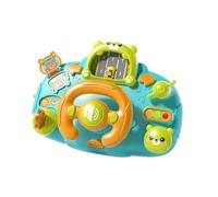 MERIGLARE Steering Wheel with Driving Simulator, Portable, Educational with Sound, Early Learning Toy for The Desk, Rotating Car, blue