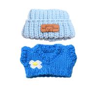 MERIGLARE Sweater And Hat for 17cm Dolls. Beautiful Fashion Tops. Outfits for 15cm And 17cm Dolls. Create Your Own Doll, Light and Dark Blue