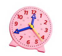 MERIGLARE Teaching Clock Compact Teaching Aids Realistic Telling Time Early Education for Homeschool Classroom Children Preschool, Pink