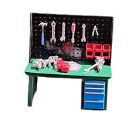 MERIGLARE Tool Table Miniature Model in 1:64 Scale, Dollhouse Decoration Accessory, Display Piece, Accessory for Car Repair Dioramas, Green Table