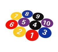 MERIGLARE Training Marker Disc Non-Slip Numbered Agility Coaching Obstacle Marker PVC Dot Flat Field Suitable for Youth Sports Playground School, 23CM A