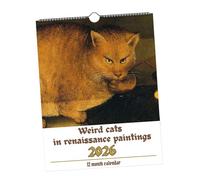 MERIGLARE Wall Calendar Planner 2026-2027 Strange Cat Calendar Monthly for Organizing & Planning