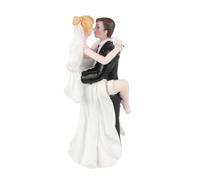 MERIGLARE Wedding Cake Topper Bride And Groom Figurine Ornament Keepsake Sculpture Resin Hand Painted Couple Elegant Touch suitable for reception dessert bridal tea bookcase display 6.5x5x13.5cm