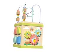 MERIGLARE Wooden Activity Cube Shape Sorter, Educational Toy for Developing Fine Motor Skills, Birthday Gift And Activities