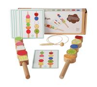 MERIGLARE Wooden Bead Kit for Mastering Stacking Block Learning, Color And Shape Matching for Birthdays