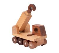 MERIGLARE Wooden Car Toy Early Learning Decor Figure Engineering Vehicle Model Ornament for Children's Day, Style I