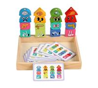 MERIGLARE Wooden Dress-up Puzzle, Color Recognition, for Home, Travel, Stacking, Matching Toy, Expression