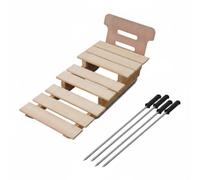 MERIGLARE Wooden Ice Sledge Toy With Solid Wood Frame And Galvanized Steel Parts For Use Suitable For Outdoor Recreation Indoor Entertainment Family, Double Sled