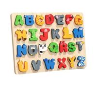 MERIGLARE Wooden Puzzle for Kids Learning Toys Educational Preschool for Ages 3 4 5 and up, Alphabet