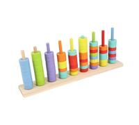 MERIGLARE Wooden Toy for Sorting Colors And Stacking, Game, Development of Coordination, Wooden Stacking Toys, Gift, 7 Colors