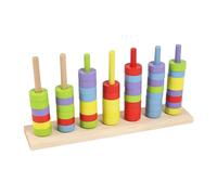 MERIGLARE Wooden Toy for Sorting Colors And Stacking, Game, Development of Coordination, Wooden Stacking Toys, Gift, 5 Colors