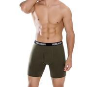 MERIGREENY Men's 100% Merino Wool Boxer Briefs - Breathable, Moisture-Wicking Underwear, Green, L