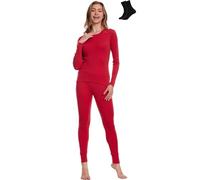 MERINNOVATION Merino Wool Base Layer Set for Women 100% Merino Wool Thermal Underwear Set, Viva Magenta 165, Medium