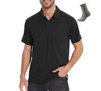 MERINNOVATION Merino Wool Polo Shirt Men - 100% Merino Wool Shirts for Men Short Sleeve Wicking Base Layer, Black-Polo, XL