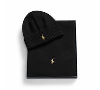 Merino Hat and Scarf Gift Box Black