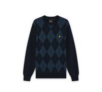Merino jumper Lyle & Scott Argyle Bleu S
