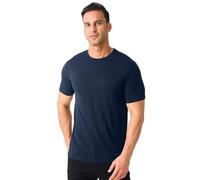 Merino Protect 100% Merino Wool T Shirt Mens Odor Resistance Base Layer Lightweight Hiking Travel T-Shirt Soft Undershirt Navy