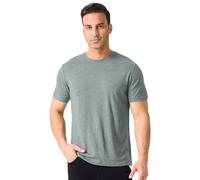 Merino Protect 100% Merino Wool T Shirt Mens Odor Resistance Base Layer Lightweight Hiking Travel T-Shirt Soft Undershirt Gray