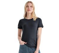 Merino Protect 100% Merino Wool T-Shirt Women Crew Neck Tops Short Sleeve Base Layers for Travel Hiking Tee Charcoal