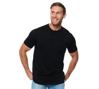 Merino tech. 100% Merino Short Sleeve Shirts Men, Henley T-Shirt Mens, Shirt with Pocket - Soft & Breathable (X-Large, Black Henly)