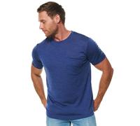 Merino tech. 100% Merino Short Sleeve Shirts Men, Henley T-Shirt Mens, Shirt with Pocket - Soft & Breathable (X-Large, Windsor Blue Pocket Shirt)