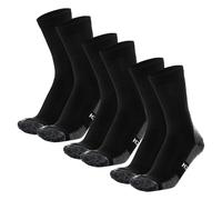 Merino.tech 3 Pairs Merino Wool Socks Mens and Womens - Merino Wool Hiking Socks Crew Style (Black Pack of 3, 9-12)