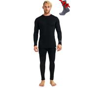Merino.tech Merino Wool Base Layer Men Set - Merino Thermal Underwear Mens Top and Bottom Lightweight, Midweight, Heavyweight (XX-Large, 320 Black)