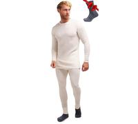 Merino.tech Merino Wool Base Layer Men Set - Merino Thermal Underwear Mens Top and Bottom Lightweight, Midweight, Heavyweight (Medium, 250 Natural Merinos)