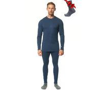 Merino.tech Merino Wool Base Layer Men Set - Merino Thermal Underwear Mens Top and Bottom Lightweight, Midweight, Heavyweight (Medium, 320 Navy)