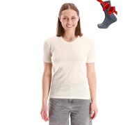 Merino.tech Merino Wool T Shirt Women - 100% Merino Wool Base Layer Womens Short Sleeve Tee + Merino Wool Hiking (Medium, Creamy White)