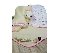 Merino Wool 2 IN 1 Baby blanket/Cot Duvet Natural Cot bed duvet Toddler (75 x 100 cm, Pink)