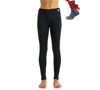 Merino Wool Base Layer Womens Leggings 100% Merino Thermal Underwear Pants for Women Heavyweight + Wool Socks (X-Small, 320 Charcoal Grey)