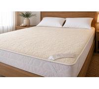Merino Wool Bedding, natural bedding wool mattress topper fleece sheet natural product Seasons**,Reversible wool underblanket corner straps