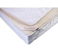 Merino Wool Bedding, natural bedding wool mattress topper fleece sheet natural product Seasons**,Reversible wool underblanket corner straps (140 x 190 cm)
